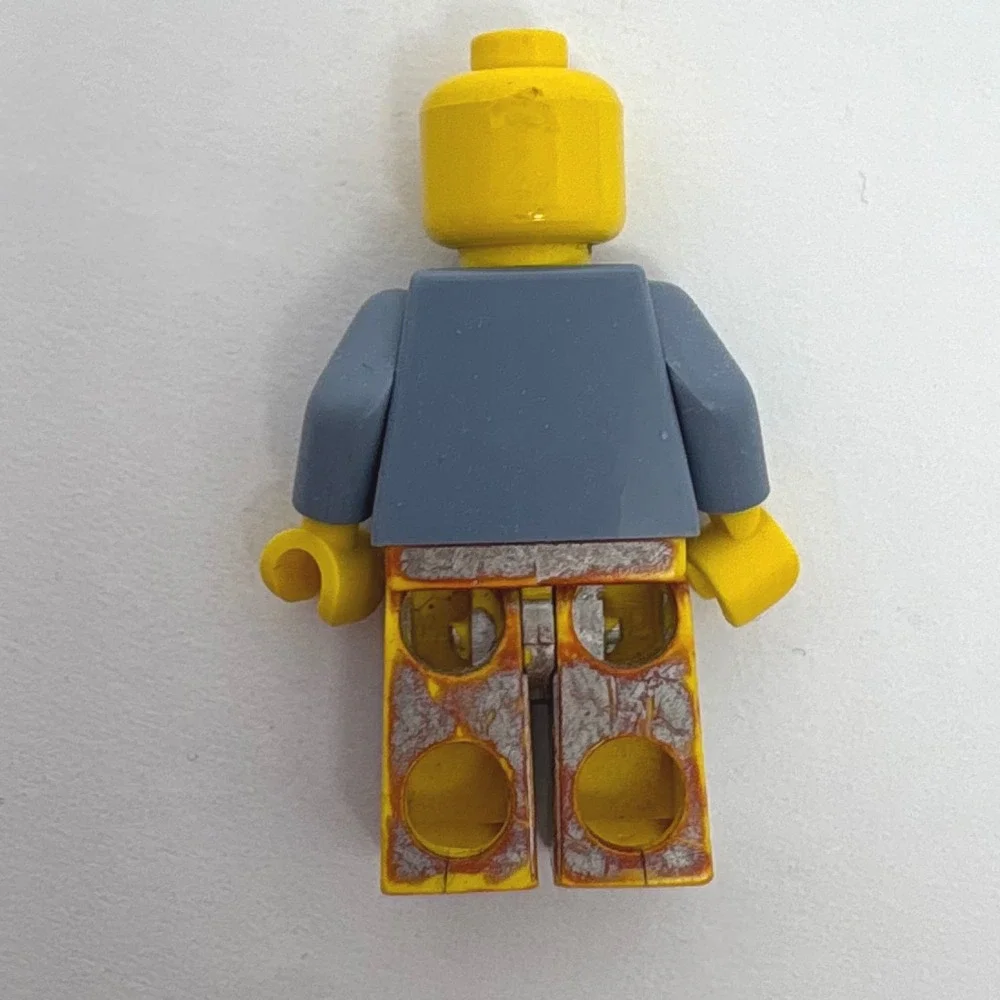 LEGO Minifigure Classic Yellow Smiley Face Sand Blue Torso Yellow Legs Vintage